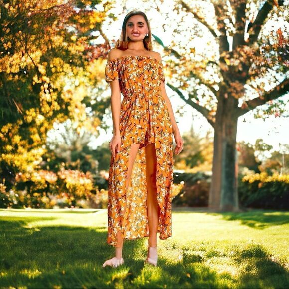 Xhilaration FLORAL PRINT SHORT JUMPSUIT WITH MAXI XS - Picture 6 of 14